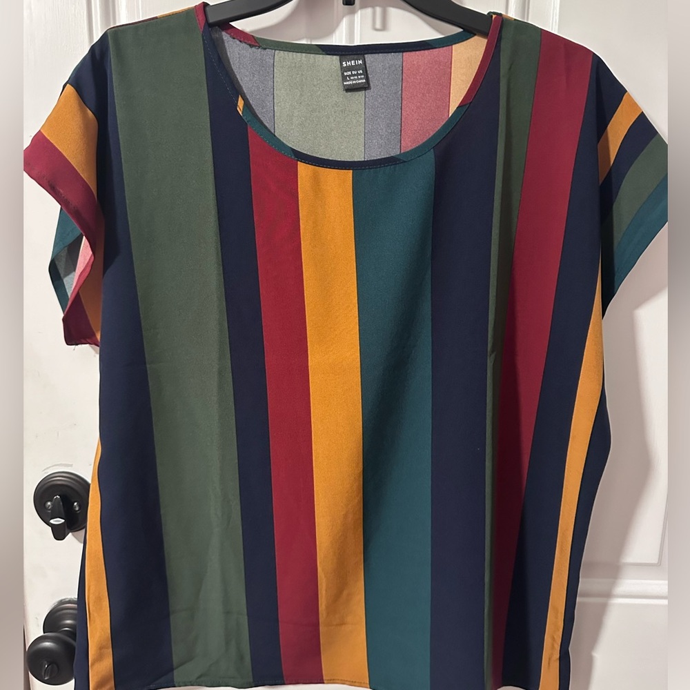 SHEIN multicolor striped blouse